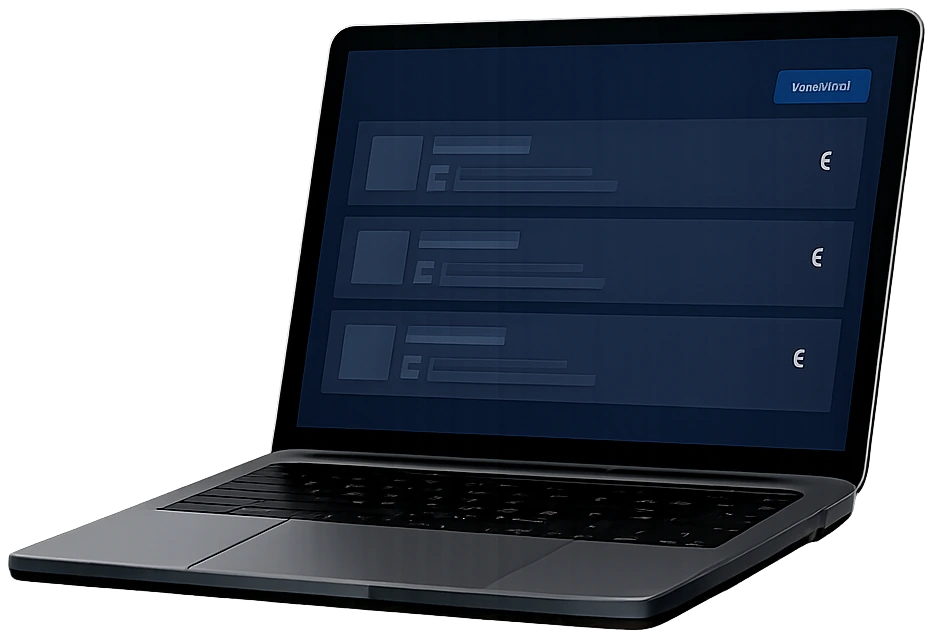 Laptop mit der DENTGRID Software – Übersicht der erfassten Schäden mit Kostenpositionen